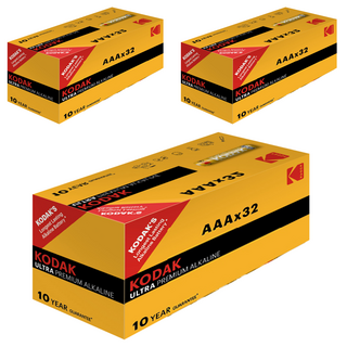 KODAK 柯達 ULTRA PREMIUM 鹼性AAA電池, 32入, 3個