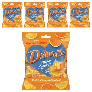 디에토렐레 무설탕 캔디 오렌지 레몬, 70g, 5개