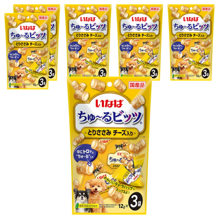 INABA 汪啾嚕肉泥雞肉夾心捲 DS-327, 雞肉+起司, 36g, 6袋