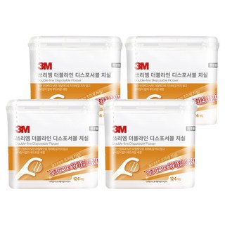 3M 雙線細滑牙線棒 散裝, 124支, 4盒