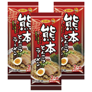 三寶 棒狀熊本豚骨風味拉麵 可搭配多種料理 濃郁湯頭 Q彈滑順, 3包