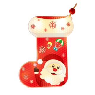 LED聖誕掛燈 聖誕襪, PS+LED材質 暖白光 聖誕節裝飾, 11.5 x 9.1cm, 1個