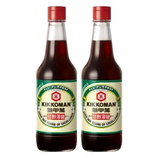 KIKKOMAN 龜甲萬 釀造甘醇薄鹽醬油, 500ml, 2瓶