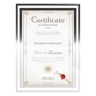 FOSO 玻璃獎狀框證書相框 A4 雙邊銀 可立掛, 1個