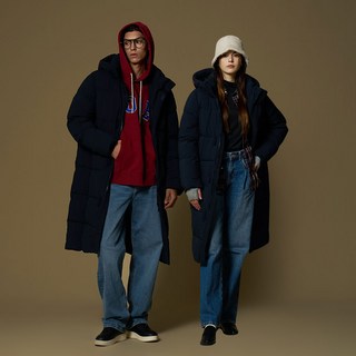 Kappa 中性款連帽長版填充外套