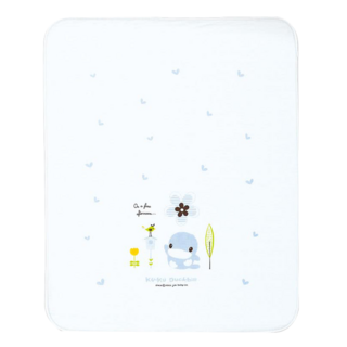 KU.KU Duckbill 酷咕鴨 格子緹花紗布浴巾, 藍色, 1入