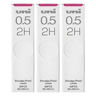 Pentel 飛龍文具 HI-POLYMER 自動鉛筆芯 UL-S-0.5-40 2H, 3個