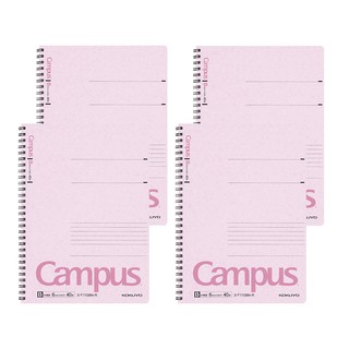 KOKUYO Campus 雙線圈筆記本 B5尺寸 6mm行距 34行 40張/本 可折疊輕便, 紅, 4本