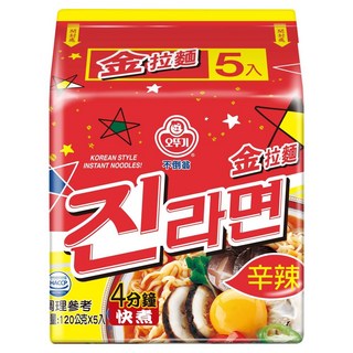 OTTOGI 不倒翁 金拉麵 辣味 120g, 5包
