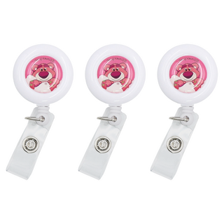 TOY STORY 玩具總動員 熊抱哥伸縮證件扣, 半身草莓 粉色, 3個