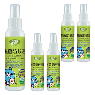 潔芬生活 艾草檸檬香茅抗菌防蚊液 不含敵避DEET FREE, 120ml, 5瓶
