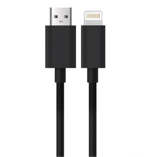 FUGU USB-A-Lightning 高速充電線(1m)，最大2.4A輸出，適用於iPhone、iPad、iPod, 黑色, 1條