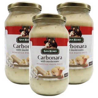 SAN REMO 頂級麵醬 奶油白醬, 480g, 3罐
