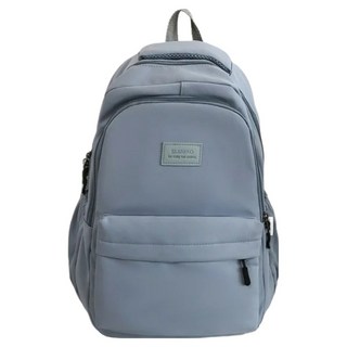 魔術多層收納大空間防潑水原宿雙肩校園學院風外出後背包，0.43KG，尼龍材質, 32 x 13 x 45cm, 藍色, 1個