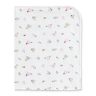 KU.KU Duckbill 酷咕鴨 狐狸熊滿底緹花紗布浴巾, 粉色, 1入