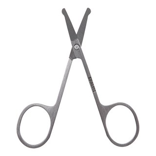 ELLE PARIS 고급 둥근날 안전 코가위, 1개, 실버