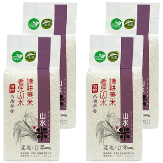 山水米 謙耕善米 有機台灣芋香米, 二等, 600g, 4包