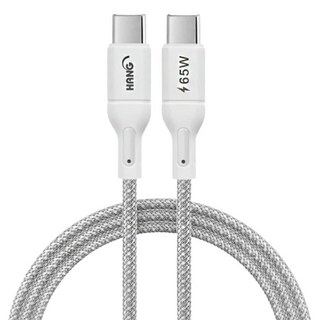 HANG R18 編織快充線 TypeC to TypeC 灰色 65W, 1條, 200cm