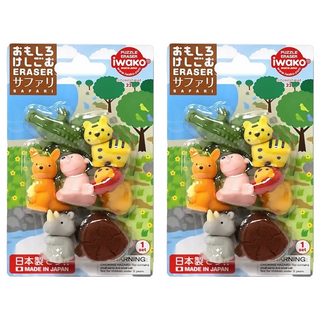 Iwako 造型橡皮擦 野生動物, 2組