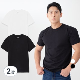 캐럿 남성용 슬림 머슬핏 반팔 티셔츠 2p 세트