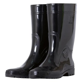 TAHSIN 達新牌 MIT勁帥中筒雨鞋 鞋底加強止滑, 120mm, 酷黑色, 1雙