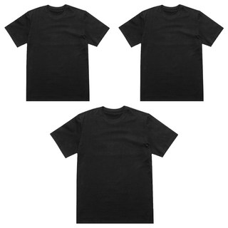 BASE ALPHA ESSENTIALS 中性款圓領素色短袖T恤 3件組, L, 黑色