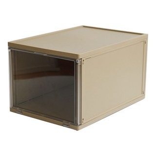 SHUTER 樹德 拼拼樂收納鞋盒 DB-2621 開放式正面 可疊加, 沙色, 1個