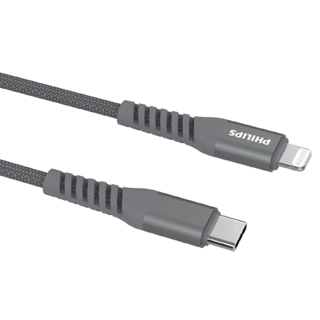 PHILIPS 飛利浦 USB-C to Lightning手機充電線, 1.6m, DLC4559V/11, 1盒