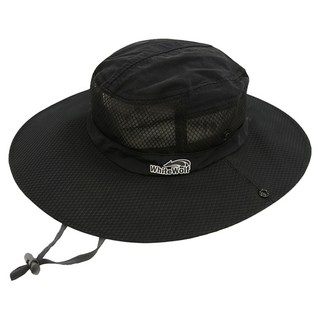 White Wolf 防紫外線網眼遮陽登山帽, 黑色
