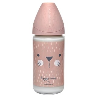 Suavinex 蘇維妮 Hygge 安心玻璃奶瓶 嬰兒奶瓶, Whisker Pink, 240ml, 1個