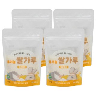 퍼기 유기농 이유식 쌀가루 작은입자, 200g, 4개