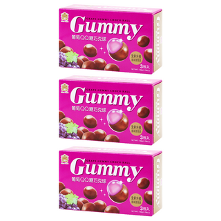 義美 QQ糖巧克球 葡萄, 135g, 3盒