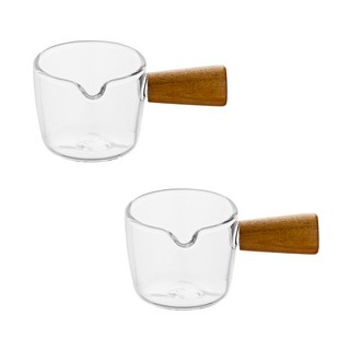 KALDIN 木質玻璃盎司杯 50ml, 透明 + 木質, 2個