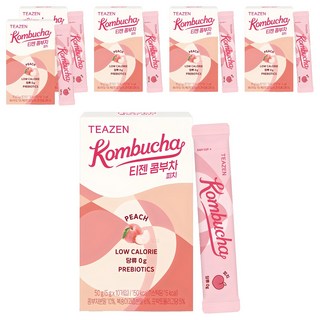 TEAZEN 茶禪 康普茶沖泡飲 水蜜桃口味, 5g, 10條, 6盒