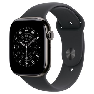 Apple 2025 Apple Watch S11 石瓦色鈦金屬, GPS + 行動網路, M/L黑色運動型錶帶, 46mm