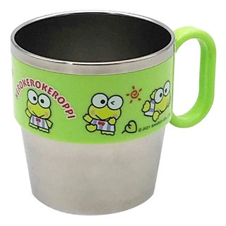 不鏽鋼疊疊杯 300ml, 大眼蛙 銀色 + 綠色, 1個
