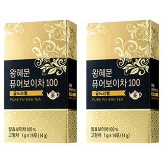 왕혜문 퓨어 100 보이차, 1g, 14개입, 2개
