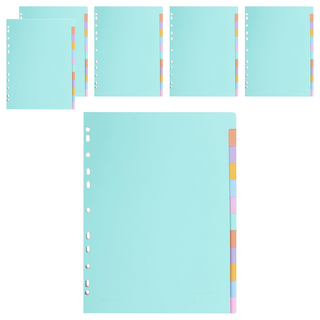 珠友文化 12K27孔資料袋用色卡PP 12段WANT, 6個, 單一顏色