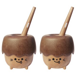 MOTHER'S CORN 松果造型木質吹泡泡器 戶外兒童吹泡泡玩具, 顏色隨機, 2個