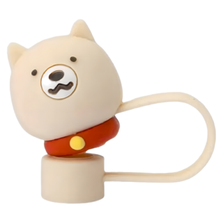 Oolab 良杯製所 汪星人矽膠防塵細吸管蓋 湯圓, 1個, 1個