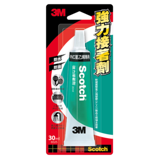 3M Scotch 強力接著劑 PVC專用 30ml 防水 防油, 1組