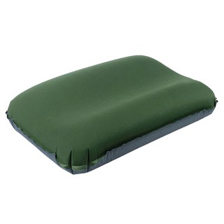 ANTIAN 戶外露營3D海綿自動充氣枕頭/便攜午休頸椎枕 附收納袋, 墨綠色, 1個