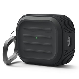 elago AirPods Pro 3 附掛環裝甲保護殼, 1個, 單一商品, 黑色