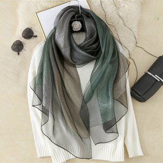 ATTERLIC 高品質珍珠光澤絲質圍巾 14670 + 盒子 + 提袋套組