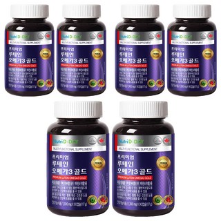 뉴트리디데이 프리미엄 루테인 오메가3 골드, 90정, 6개