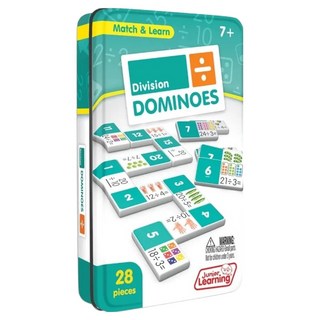 Junior Learning 益智數學骨牌接龍遊戲，28塊/組，適合7歲以上兒童, 除法, 1個