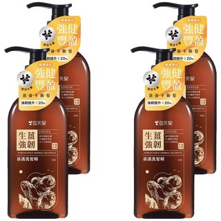 雪芙蘭 養護洗髮精 生薑強韌, 100%台灣植萃, 東方植物精華, 十二大無添加, 500g, 4瓶