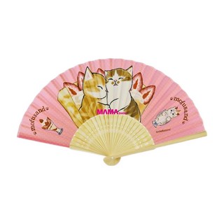 Miravivi 貓福珊迪摺扇 可愛便攜 夏日必備, 草莓, 1個