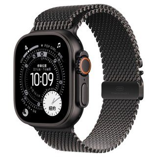Apple 2025 Apple Watch Ultra3 黑色鈦金屬, GPS + 行動網路, L黑色鈦金屬米蘭式錶環, 49mm