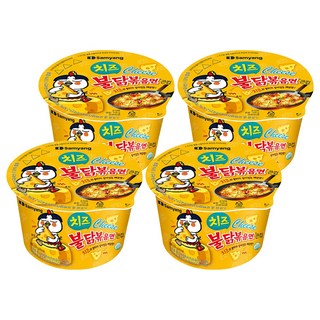 Samyang Foods 三養 Buldak 碗裝火辣雞肉起司風味炒麵 105g, 4入